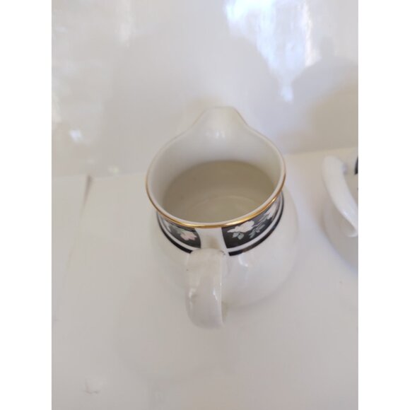 Royal Doulton Creamer & Sugar Bowl Set Vogue Collection Intrigue 1984 - Picture 6 of 15